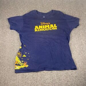 DISNEY PARKS Animal Kingdom T Shirt Men's 2XL Navy Blue Graphic Tee Cotton